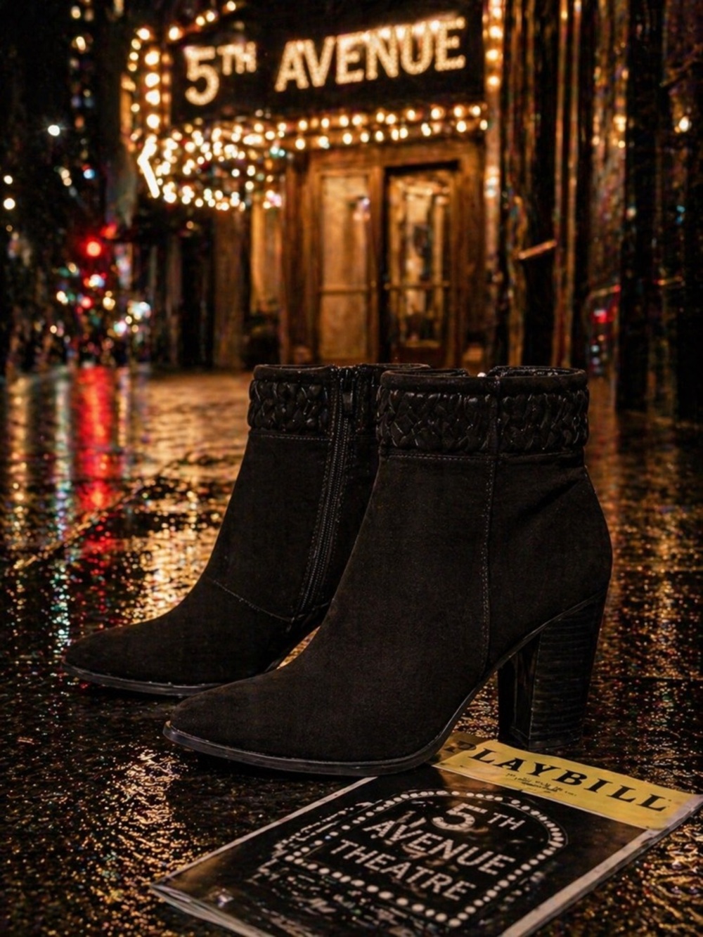Boutique Inspired Black Faux Suede Ankle Boots | City Chic